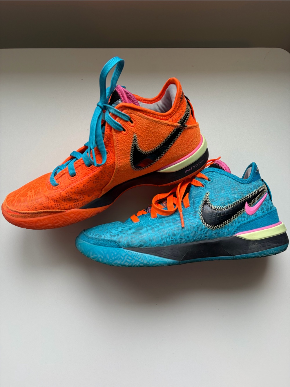 Nike Zoom LeBron NXXT Gen I Promise Basketball Shoes Size 8 Teal Orange Sneakers